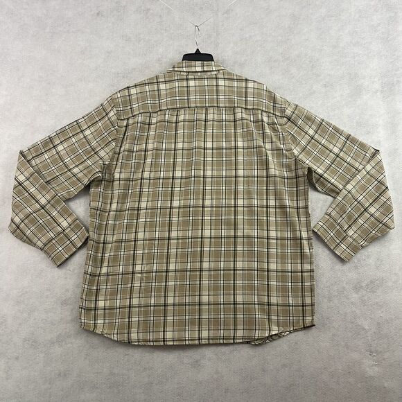 prAna Edgewater Shirt Mens Size XXL Chalk Plaid Button Down Long Sleeve NEW - Picture 5 of 12